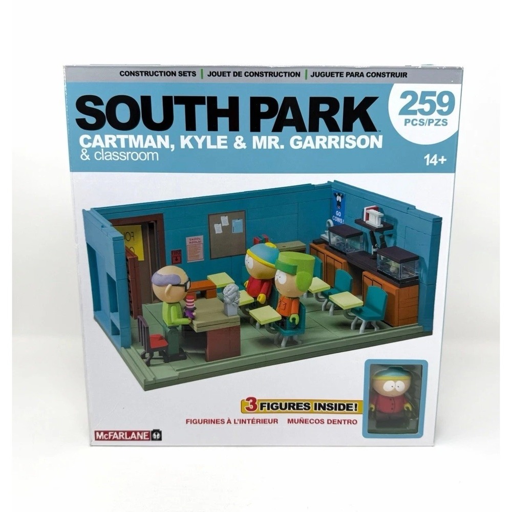 South Park McFarlane Cartman Kyle Mr Garrison Classroom Building Set 259 Pc